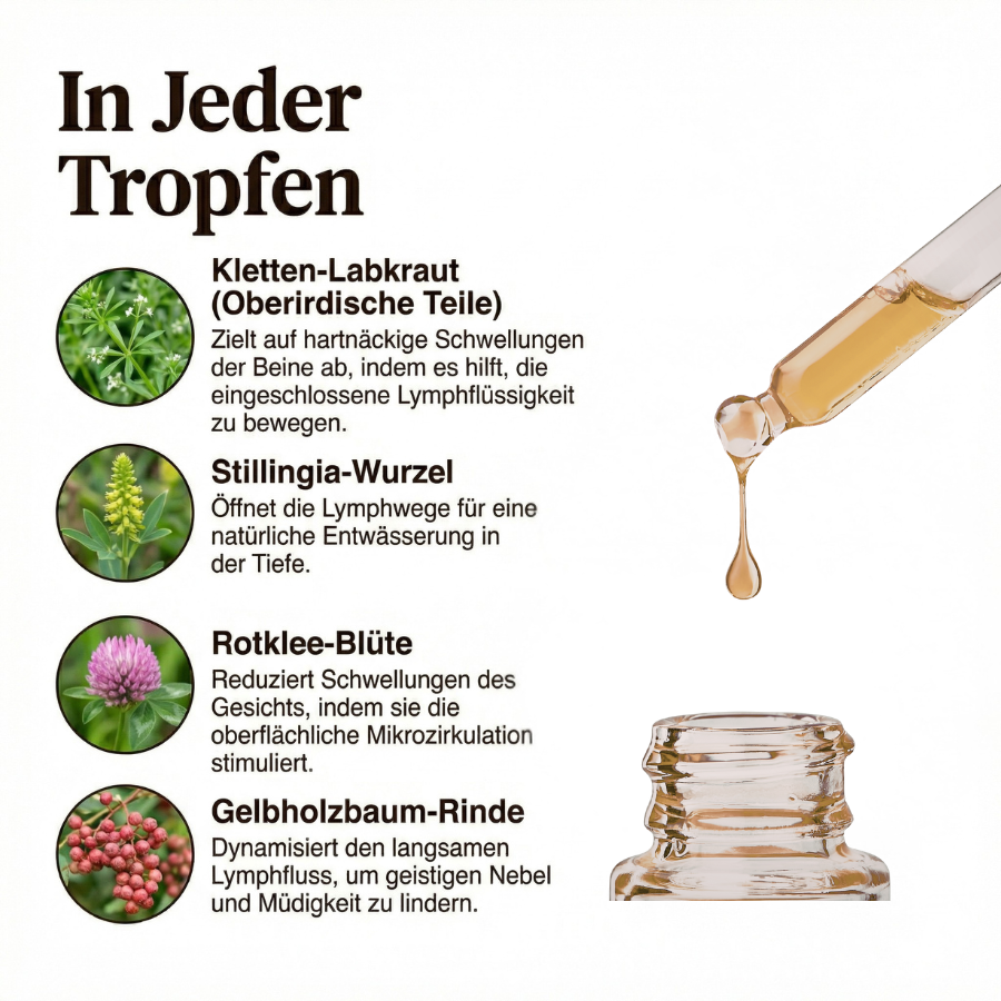 Wohlfühltropfen zur Unterstützung der Lymphdrainage